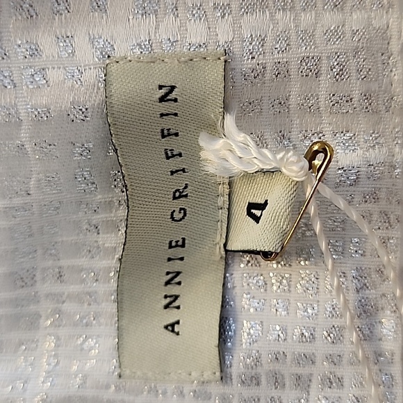 NEW Anthropologie Annie Griffin Silver Glen Plaid Metallic Skirt Circle Spin - Picture 5 of 11